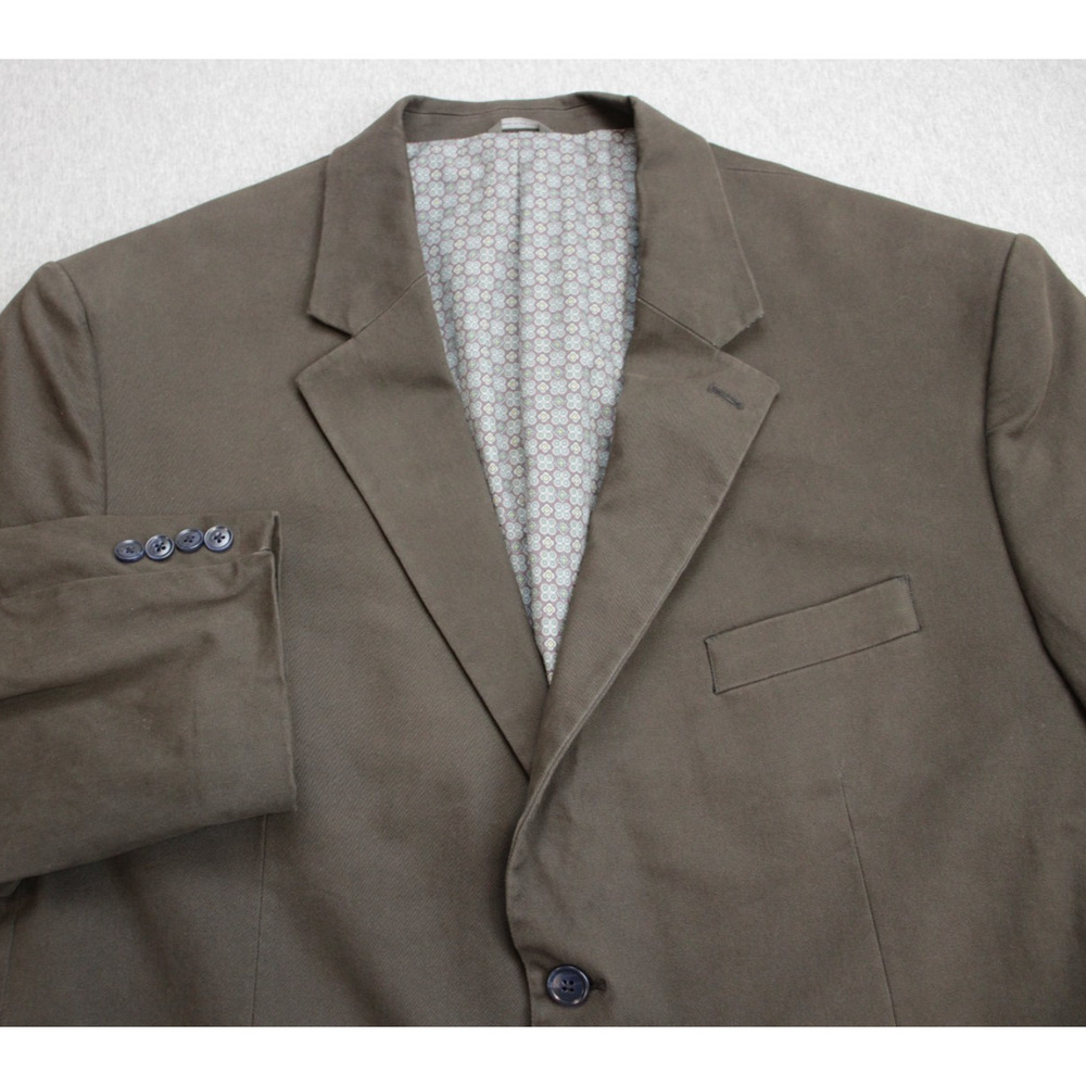 Oak Hill Blazer Mens Size‎ 2XL (50R-52R) Brown Cotton Blend 2 Button Notch Lapel